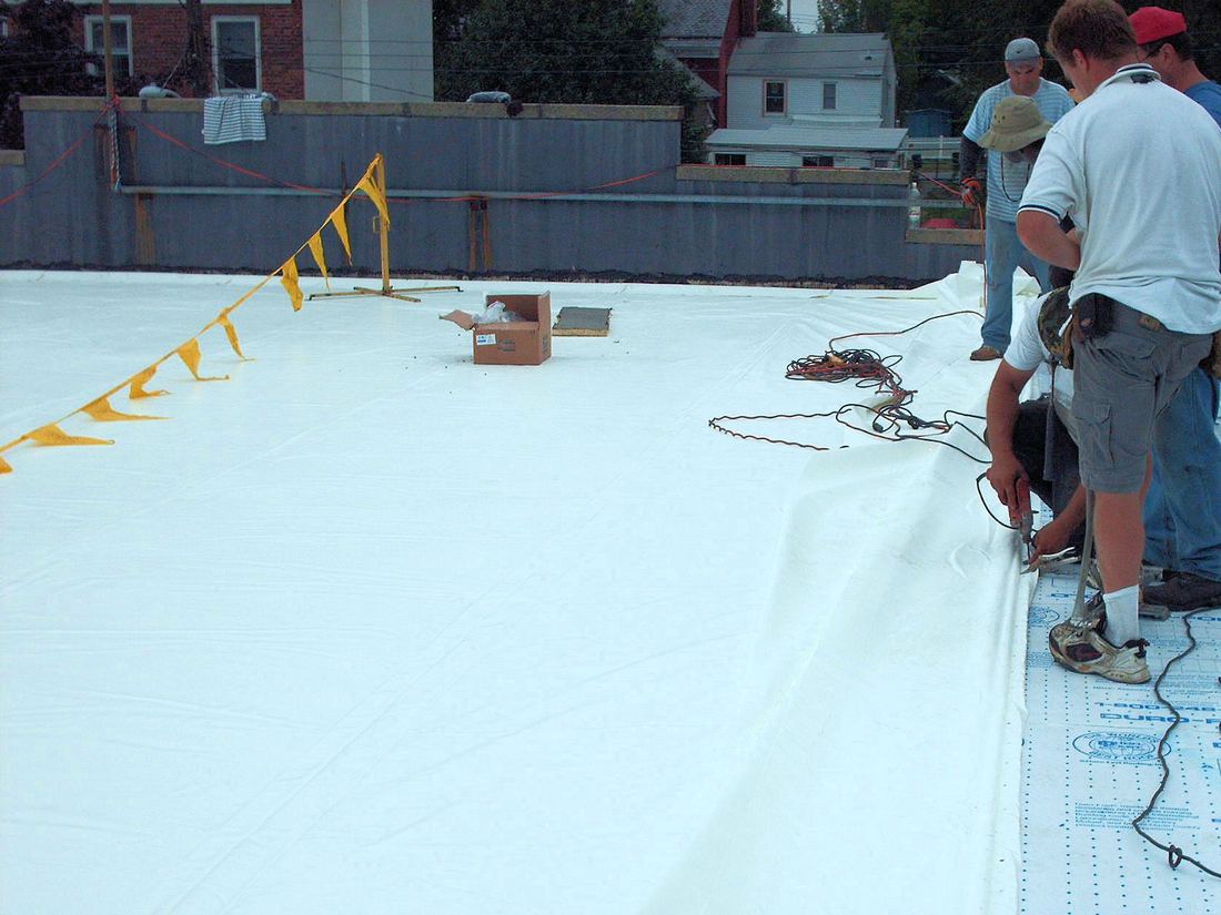 TPO single-ply membrane roof replacement