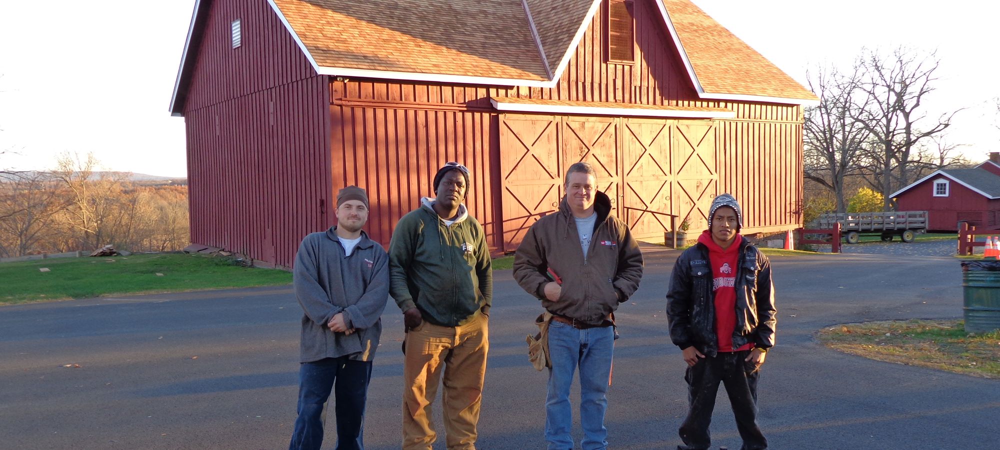 Frank Stevens and Sons crew at the historic Hill-Hold Barn, Campbell Hall NY