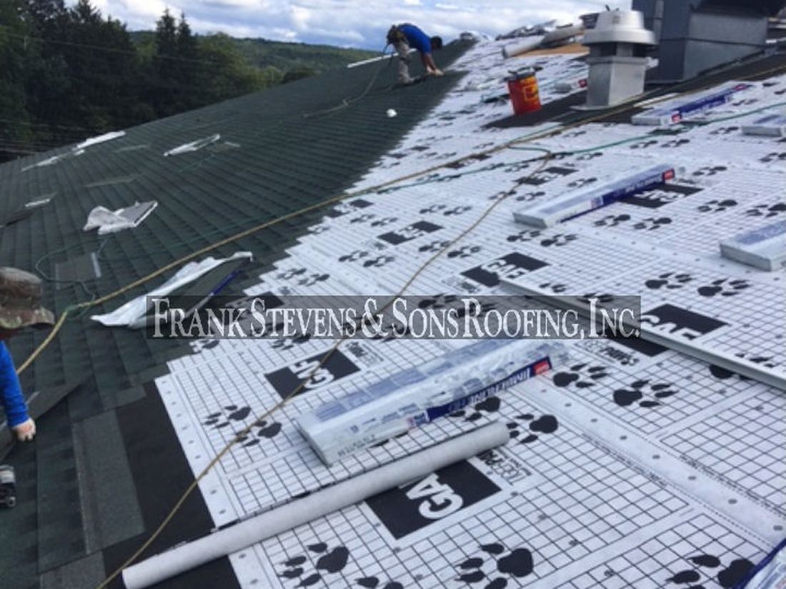 Underlayment on an asphalt shingle roof installation