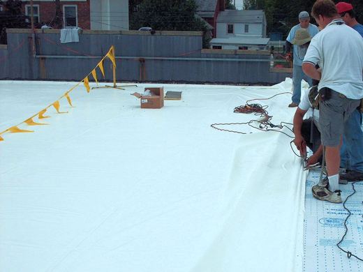 TPO single-ply membrane roof replacement