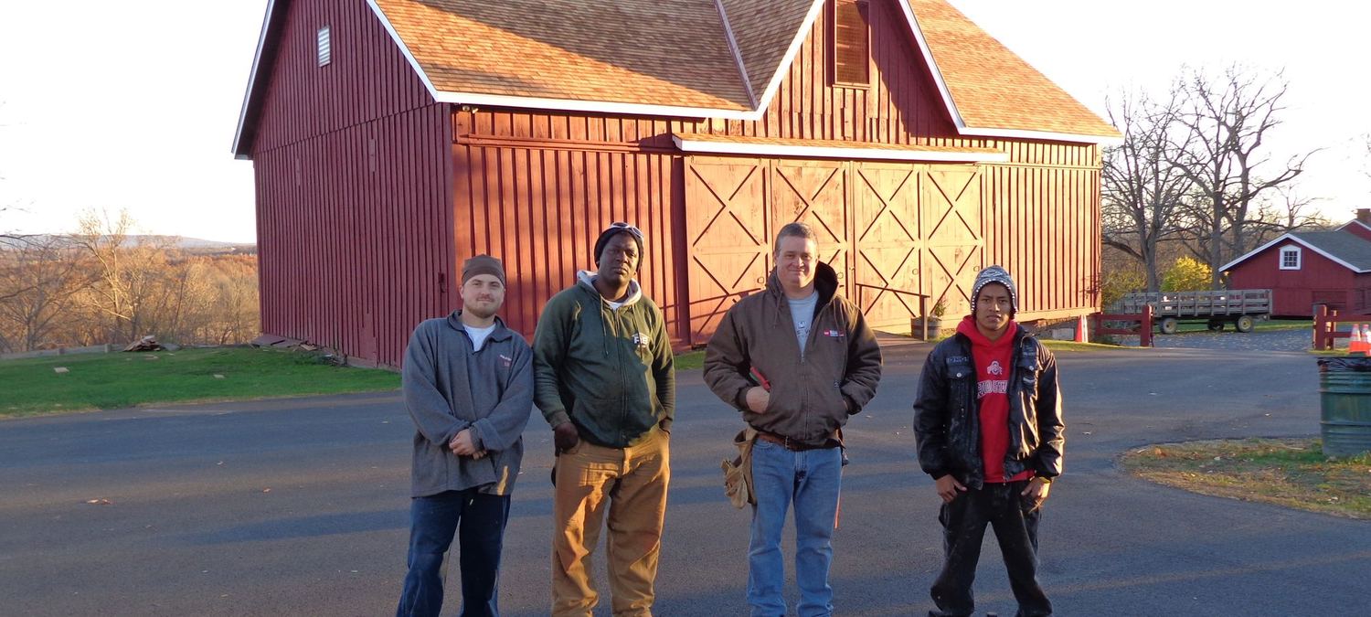 Frank Stevens and Sons crew at the historic Hill-Hold Barn, Campbell Hall NY