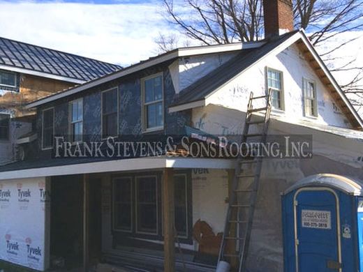 Standing seam metal panel installation, Cornwall NY